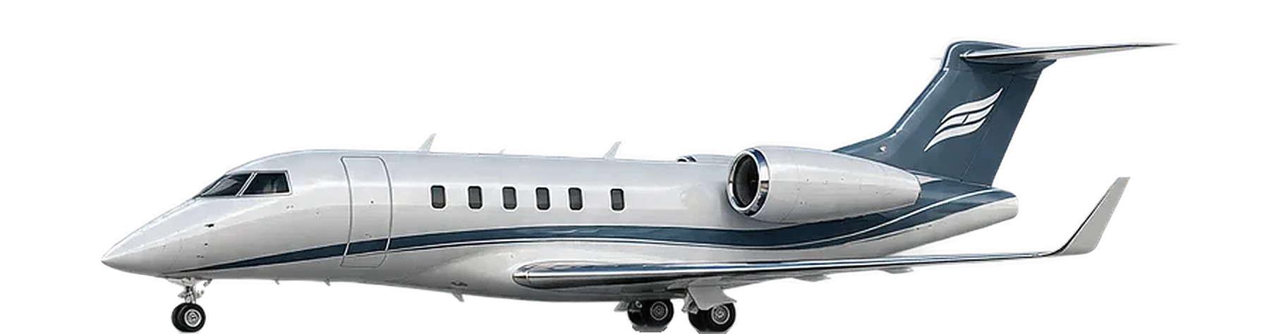 Challenger 350/3500 in a white and slate livery, side profile