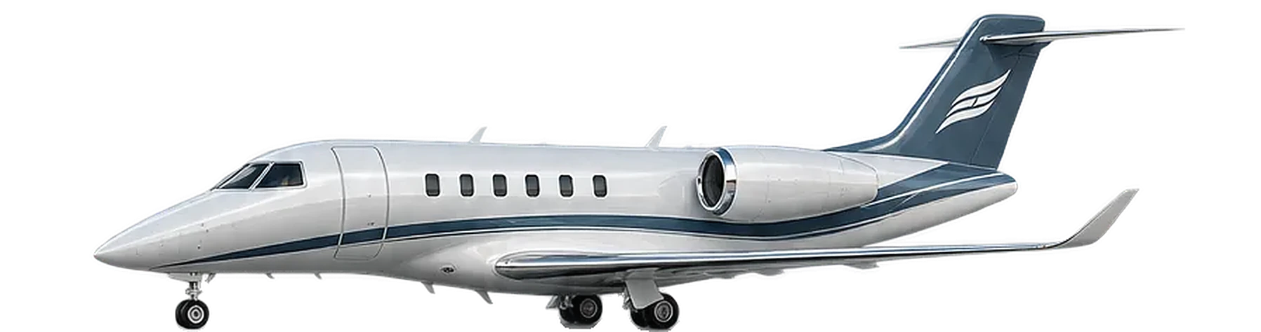 Citation Sovereign+ in a white and slate livery, side profile