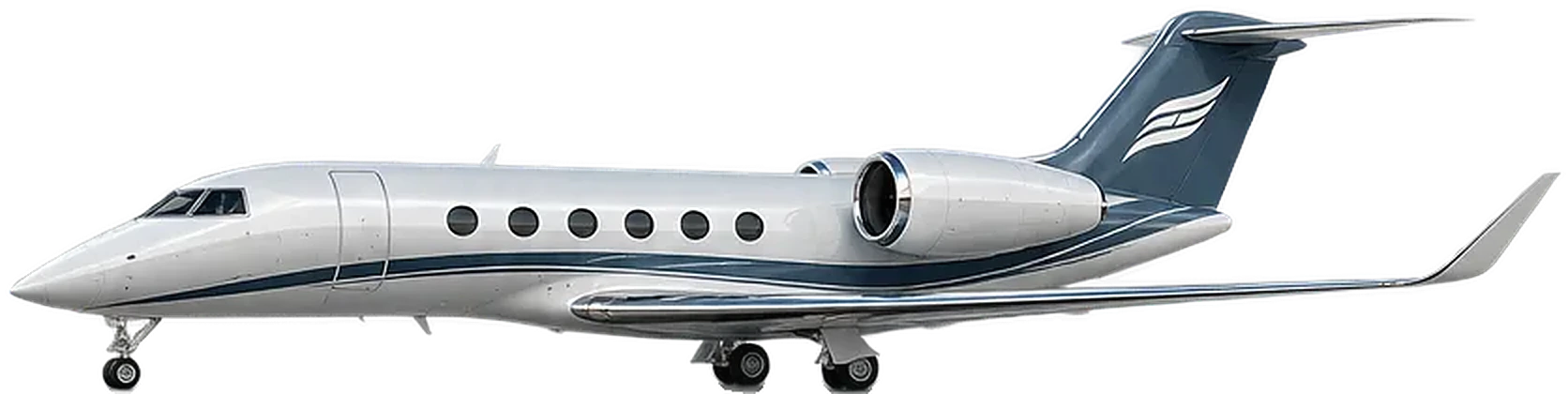 Gulfstream G400 in a white and slate livery, side profile