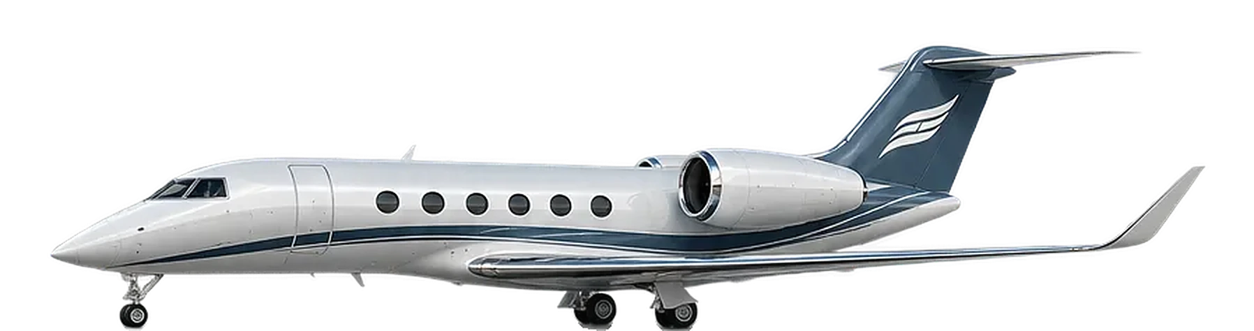 Gulfstream G450 in a white and slate livery, side profile