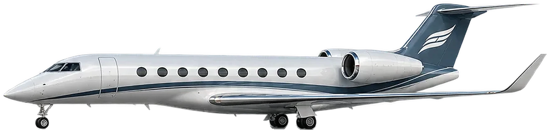 Gulfstream G600 in a white and slate livery, side profile