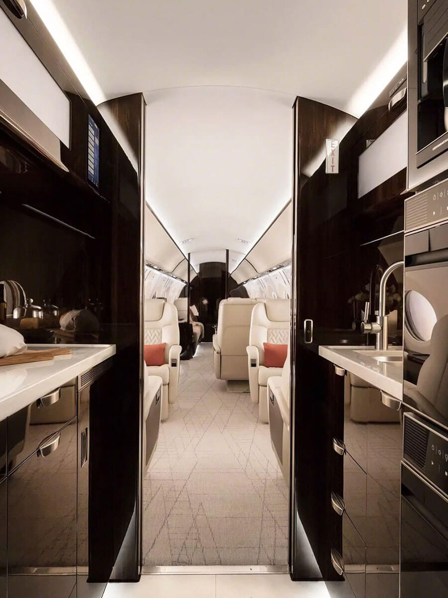 Gulfstream G600 galley, portrait view