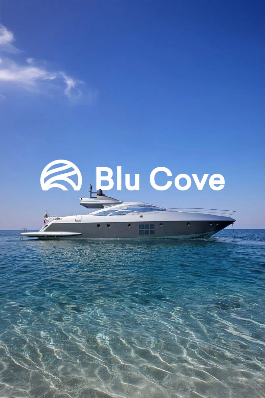 Blu Cove yacht on turquoise water